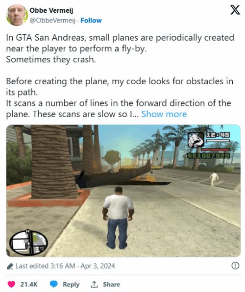 前 Rockstar 员工揭示 GTA 飞机坠毁原因：代码故障