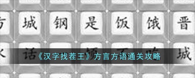 「汉字找茬王攻略大全，让你方言方语通关无压力！」